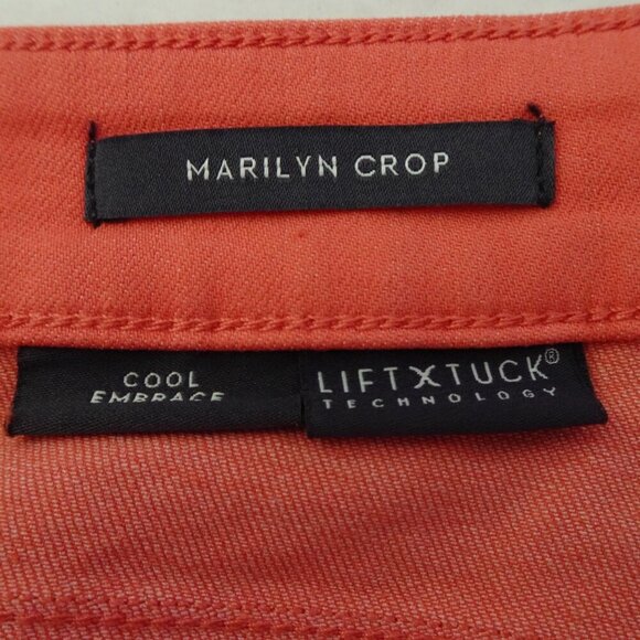 NYDJ Cropped Jeans Women's Plus Size 18W Pink Coral Denim Marilyn Straight - Picture 8 of 13